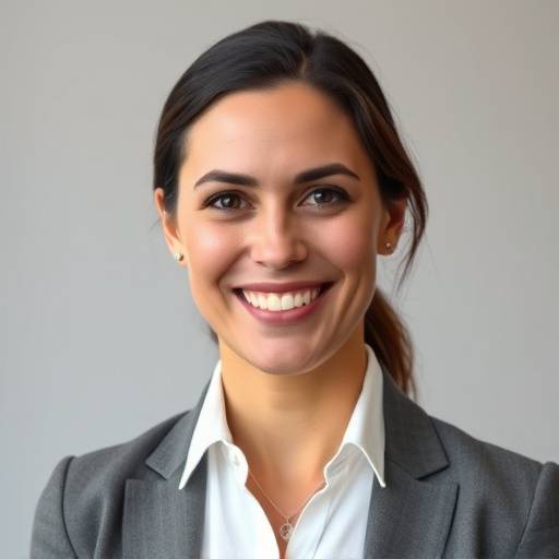 Retrato de Elena Ram铆rez, Directora General de Auto ��lite Barcelona, sonriendo amablemente.